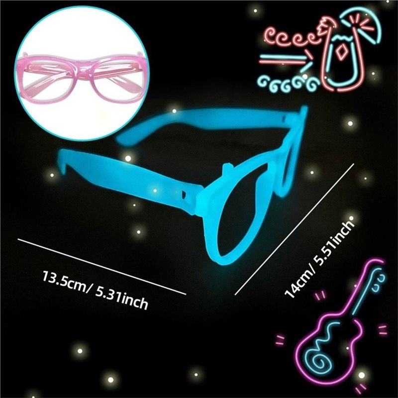 Glow In The Dark Party Glasses - DTA4-20 Pasang Kacamata Neon yang Menyala