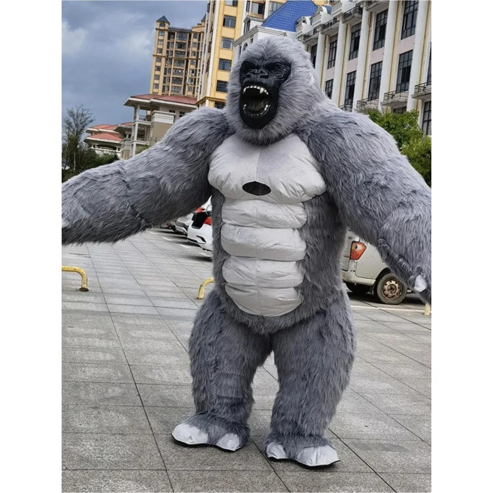 Inflatable Dinosaur Costume Adult - Kostum Maskot Gorila Berwarna-warni yang Bisa