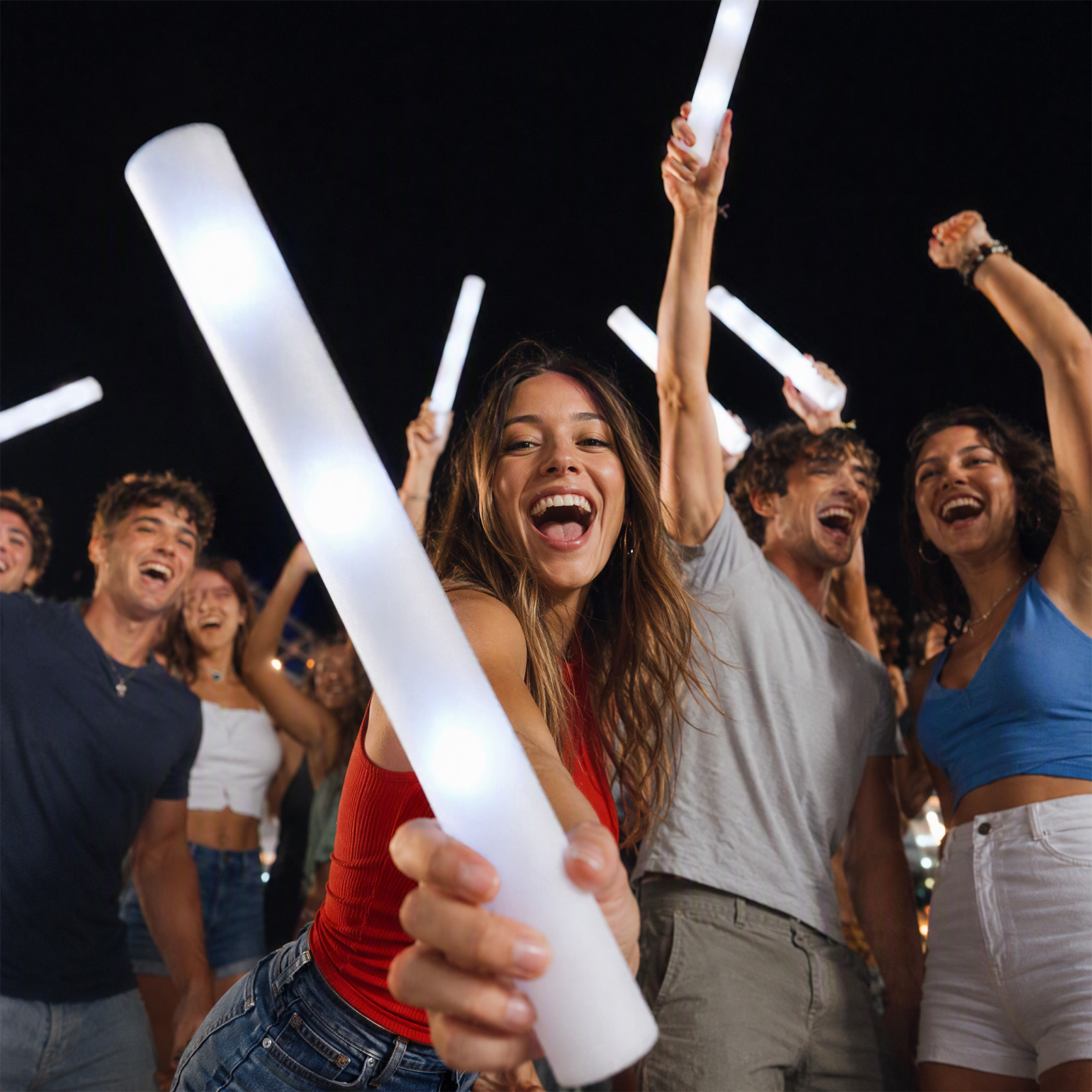 Flashing Led Foam Sticks Party - Tongkat LED Berwarna Putih yang Dapat