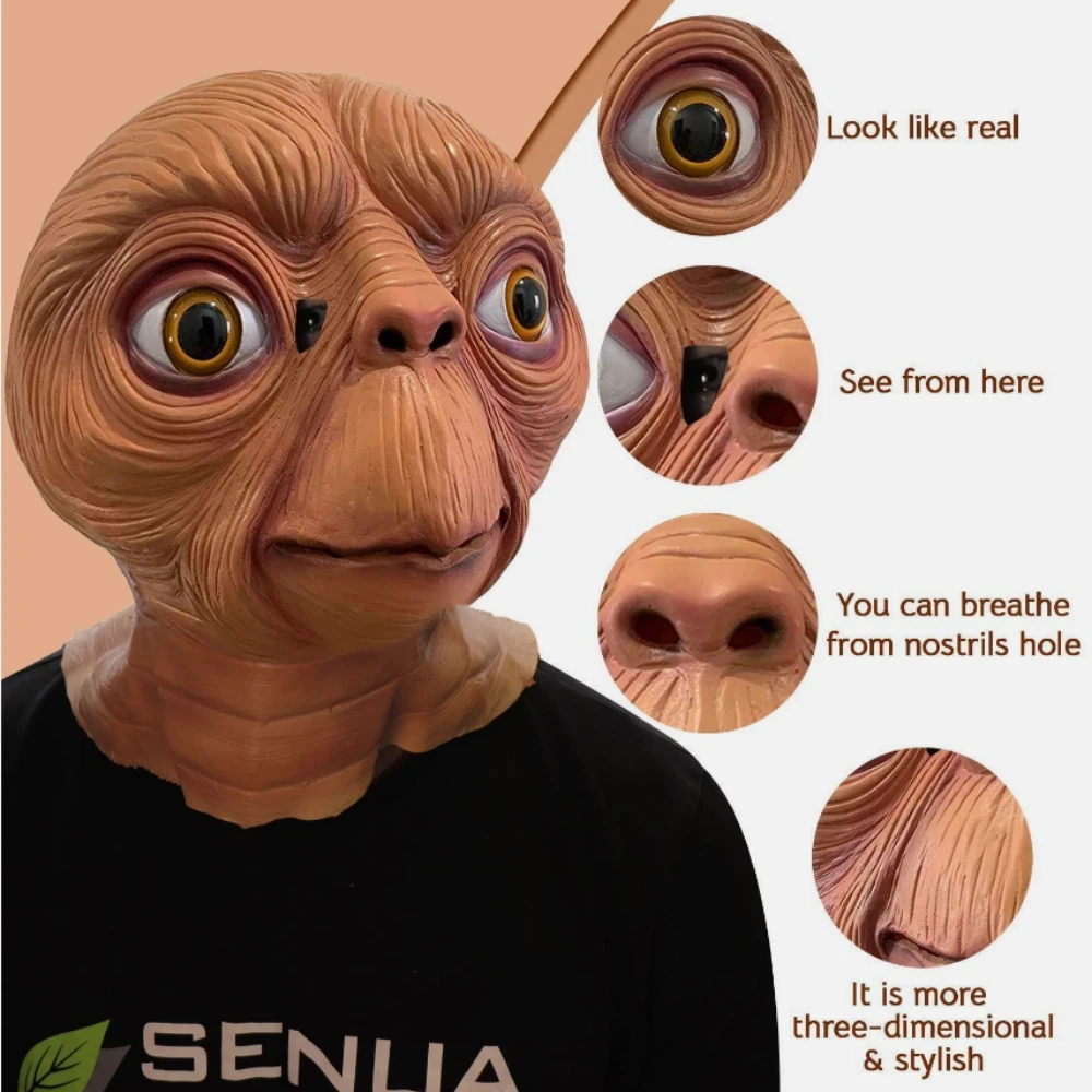 Topeng lateks realistis ET Ali - Latex Alien Mask Realistic ulasan dan harga