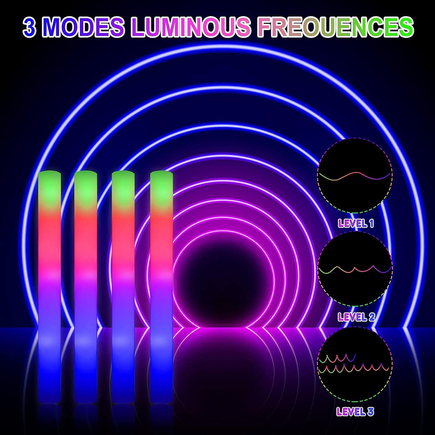 42 Buah Tongkat Busa Bercahaya - Flashing Led Foam Sticks Party ulasan dan harga
