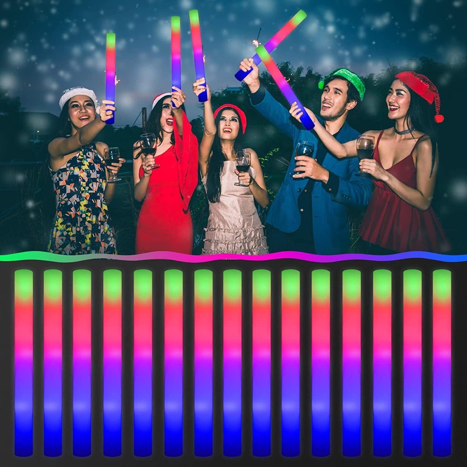 42 Buah Tongkat Busa Bercahaya - Flashing Led Foam Sticks Party ulasan dan harga