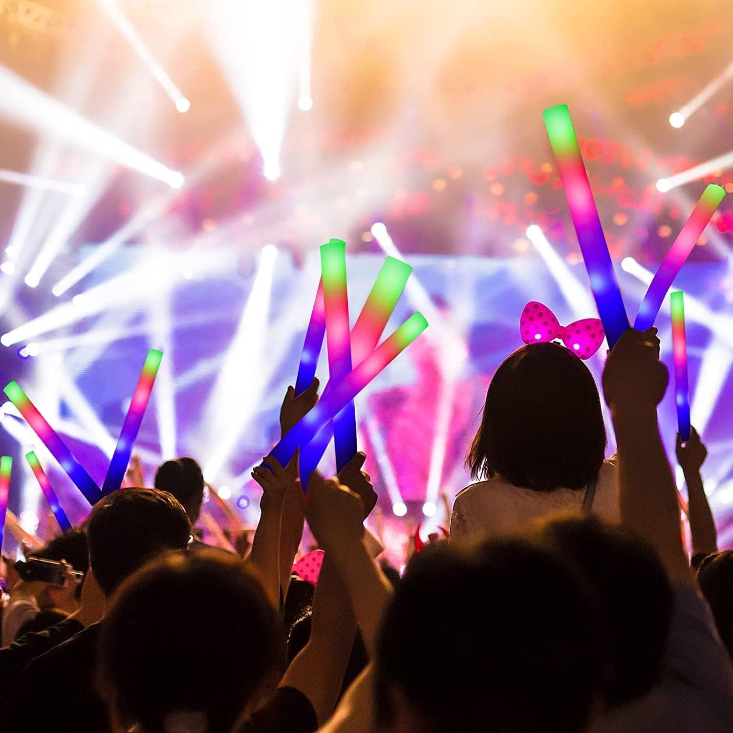 42 Buah Tongkat Busa Bercahaya - Flashing Led Foam Sticks Party ulasan dan harga