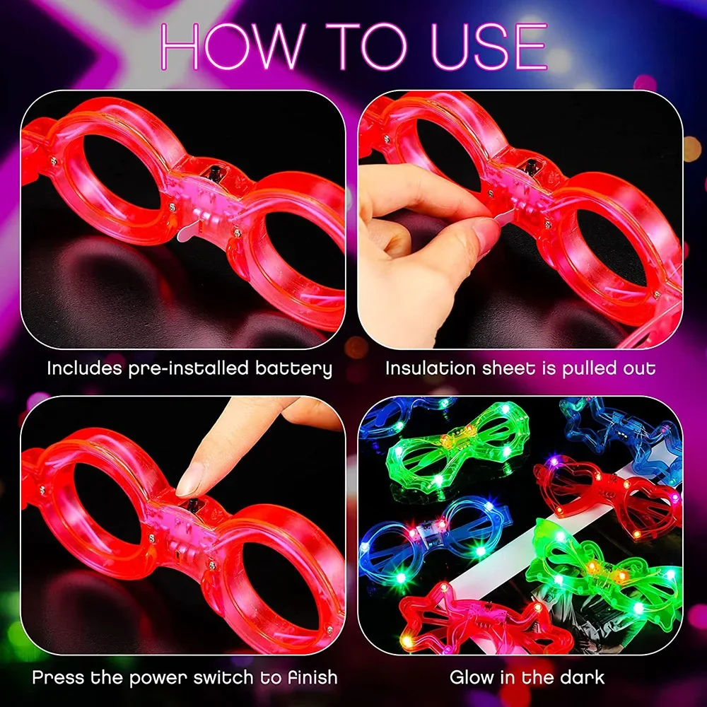 Kacamata LED Neon Menyala Dala - Glow In The Dark Party Glasses ulasan dan harga