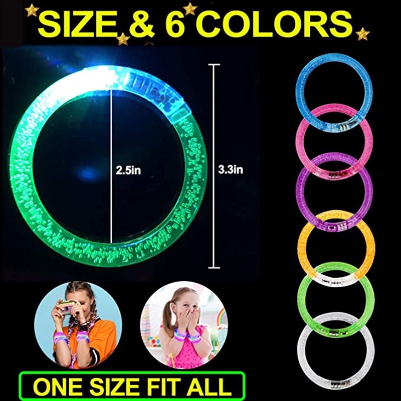 10 buah gelang LED menyala dal - Glow In The Dark Party Glasses ulasan dan harga