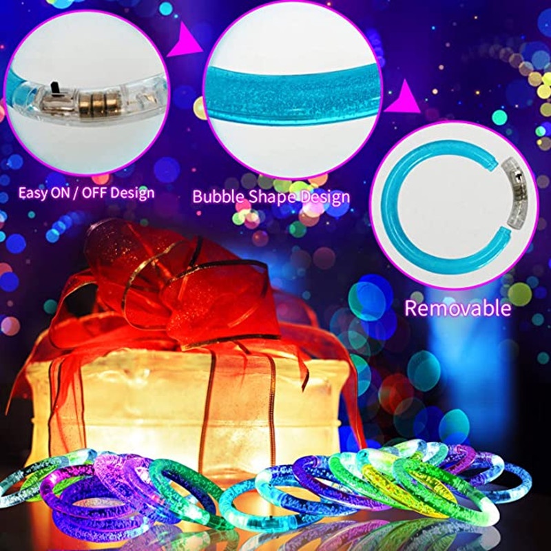 10 buah gelang LED menyala dal - Glow In The Dark Party Glasses ulasan dan harga