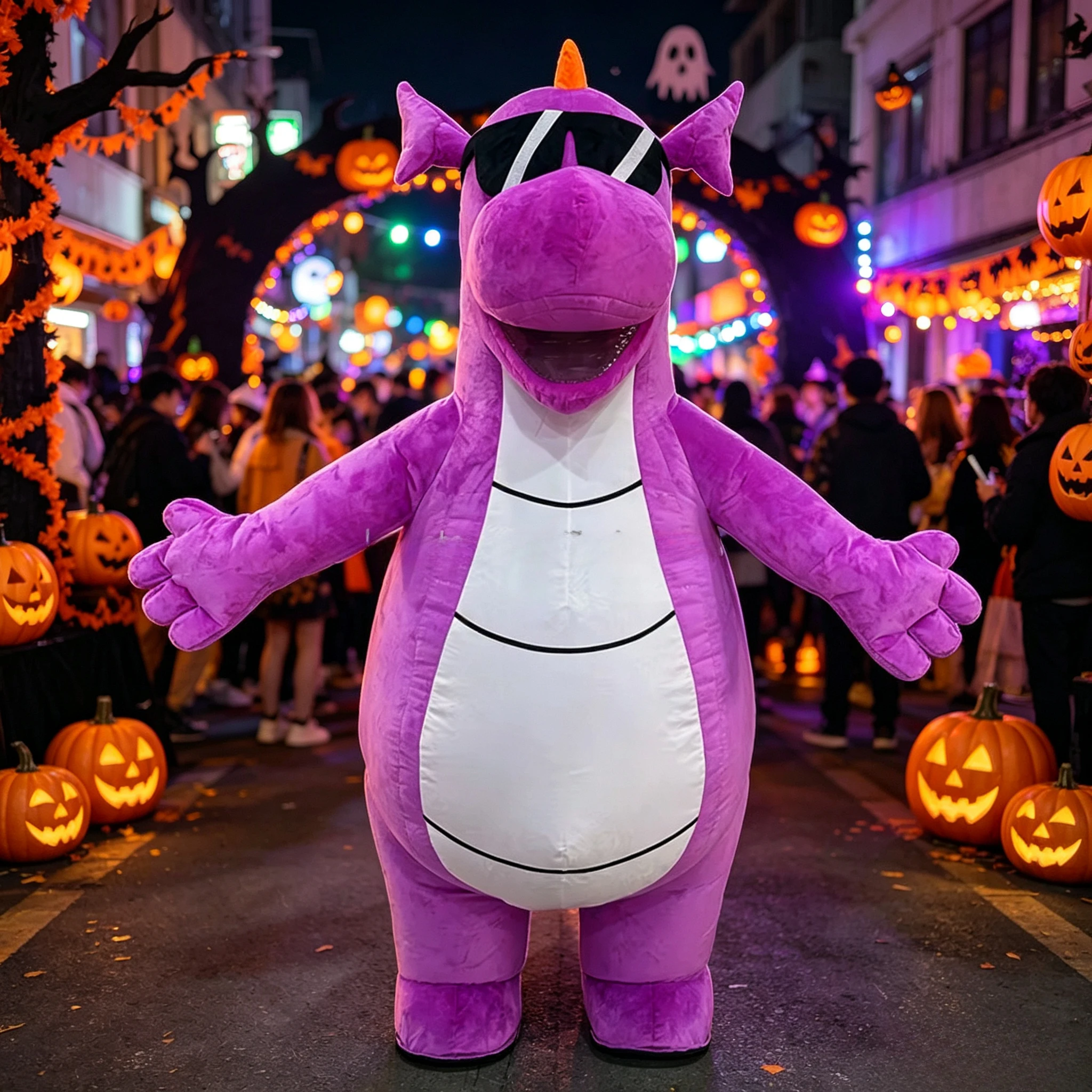 Kostum Maskot Dinosaurus Ungu  - Inflatable Dinosaur Costume Adult ulasan dan harga