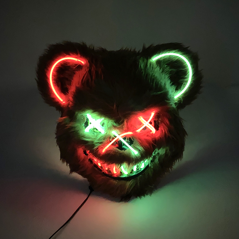 Topeng hewan horor menyala Hal - Led Purge Mask Halloween ulasan dan harga