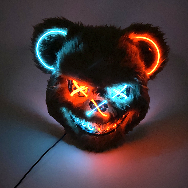 Topeng hewan horor menyala Hal - Led Purge Mask Halloween ulasan dan harga