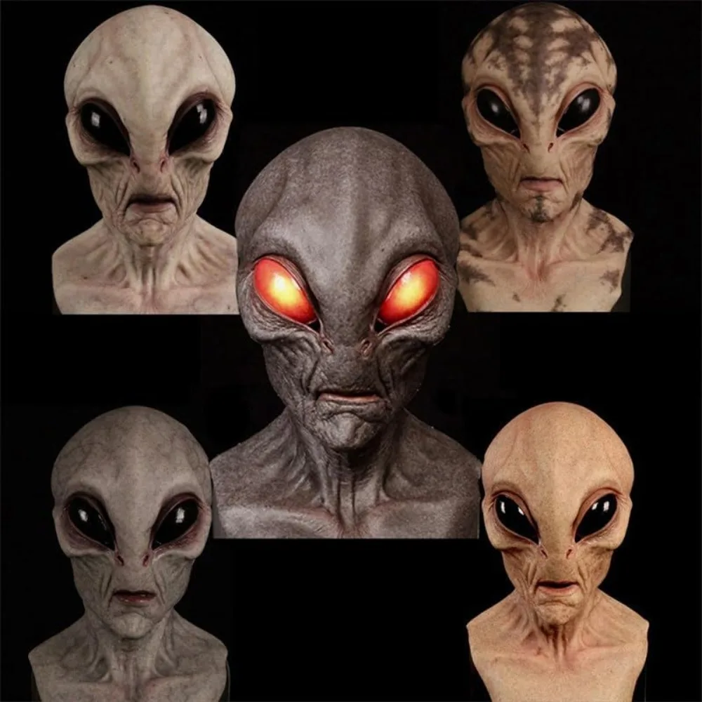 Topi Alien Kostum Halloween ya - Latex Alien Mask Realistic ulasan dan harga