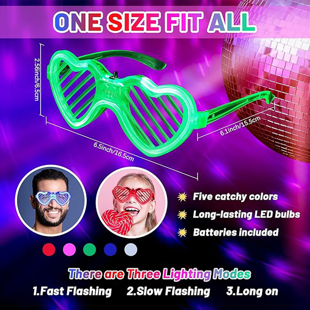 5/10/15/20/30 Buah Kacamata Pe - Glow In The Dark Party Glasses ulasan dan harga
